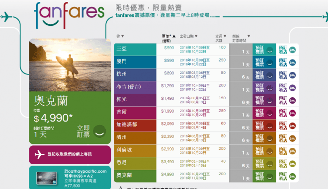 五星国泰 香港=杭州/厦门/东南亚/澳洲等地700元起