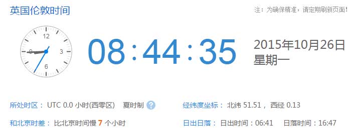 【英国时间】英国现在几点了 英国时间现在几点